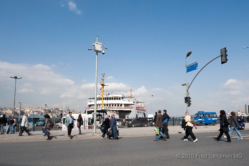 20100401_080830 D3.jpg - The Eminonu waterfront, at the southern end of the Galata Bridge over the Golden Horn  is the major dock for ferryboats